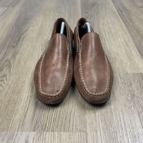 Geox Respira Shoes Mens Size 44 Brown Leather Slip On Moc Toe Loafers Comfort main image 11